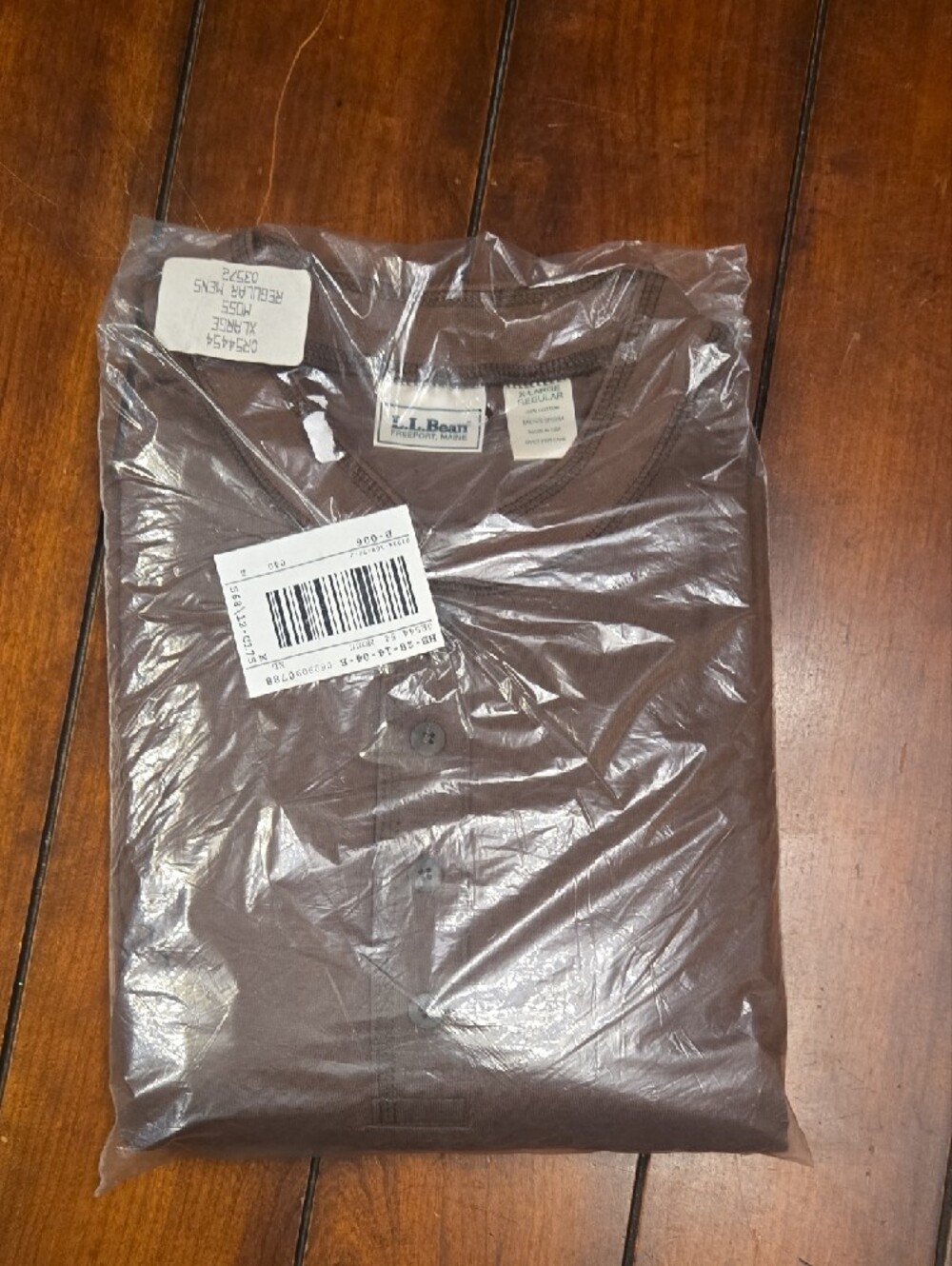 L.L. Bean Brown Long-Sleeve Henley Shirt - Picture 6 of 8